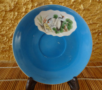 Cultural Revolution Tangshan five porcelain blue glaze blue plate pine crane Yannan pattern old plate appreciation plate plate plate plate real photo appearance picture