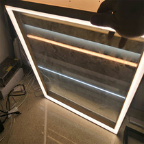 Aluminum alloy wardrobe glass laminate light LED glass shelving clothes cloakroom black LED gold gold glass laminate
