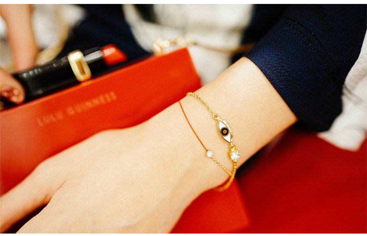 【现货】法国正品redline小红绳18k金碎钻全钻本命年幸运手链手绳