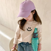 2021 Autumn New Girl white T-shirt children outdoor compassionate female baby Foreign shirt base shirt Cotton