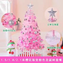 Pink Christmas tree 1 5m package set 1 8 2 1m household festival decorations Cherry blossom net red shake sound ins