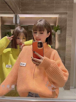 Upright Collar Zip Sweater Woman Autumn Winter High Collar Outside Wearing 2020 New Candy Color Thickening Loose Knit Cardiovert Coat