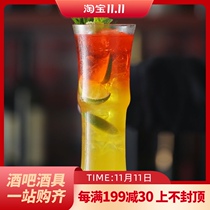 Bar special cup long drinking cup bamboo cup transparent water cup glass cup juice milk tea cup cocktail Cup