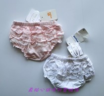 European and American single newborn cotton bread pants infants and young children lace lace summer outer wear shorts big PP within one year old