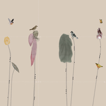 Modern semi-transparent hanging screen porch living room bedroom study Chinese partition fashion shutter custom price difference link