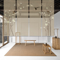 Chinese partition hanging screen living room bedroom semi-transparent roller curtain hand pull lifting curtain soft partition