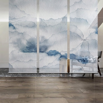 Modern Chinese living room horizontal study Hotel partition semi-transparent fashion hanging screen-mountain rice gathering