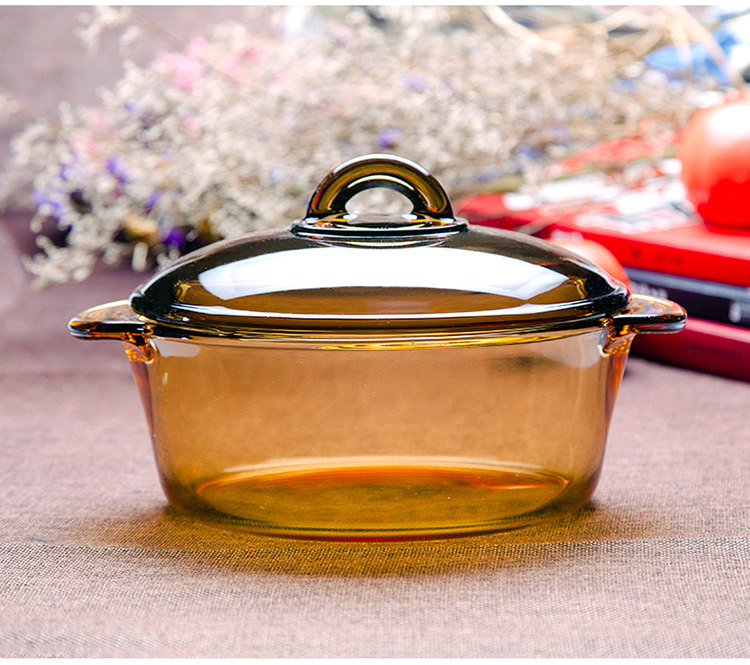 乐美雅法国进口微晶玻璃锅 可明火直烧锅奶锅汤锅炒锅琥珀锅