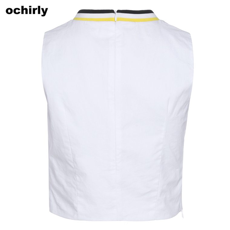 【新降5折】Ochirly欧时力撞色短款无袖衬衫1152010510