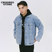Crissrex Store SAMESAME Vintage Washed Denim Jacket Casual Tide Embroidered Loose Jacket