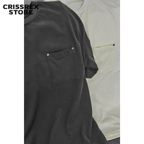 Crisisrex Store HU ANGLE LONG SUEDE COTTON DING Type Tide Base Pocket Short Sleeve T-shirt