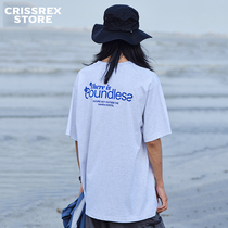 Crissrex Store HavenHostel(H2) Summer Beach Theme Printed Loose Short Sleeve TEE-shirt