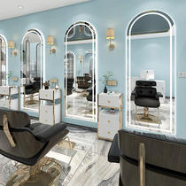 Jane Europe Red Barber shop mirror table hairdressing shop mirror with light beauty salon monomirror LED hair salon dedicated