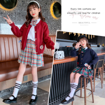 Girl suit 2021 Spring autumn new ocean Korean version CUHK Tong jk Skirt Suit Knitted Girl Trendy Tide Clothing