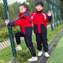 Childrens submachine clothing Three sets of autumn and winter Childrens casual sportswear suit luminous anti-cold kindergarten garden clothing tide