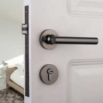 Ythyme American Black Ash Door Lock Wood Door Indoor Euro Inner Nickel Shallow Ash Room Door Lock Bedroom Mute Split Door Lock