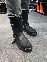 19805 Motorcycle motorcycle mens iron standard mid-barrel leather boots black Harley imported from the United States