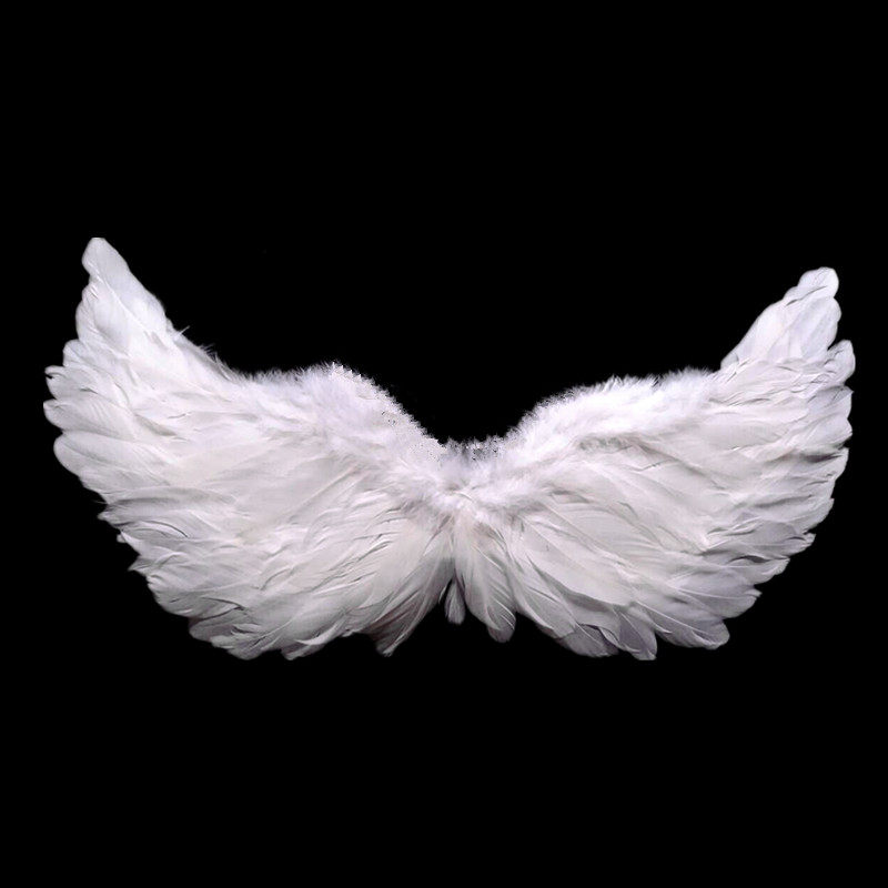 天使翅膀 白色羽毛燕形翅膀成人儿童表演 万圣节道具新娘花童装扮
