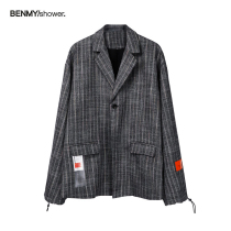 benmyshower national tide retro functional striped blazer loose tide brand oversize jacket jacket