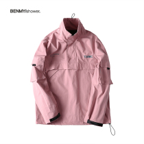 National tide tide brand pullover jacket male couple tooling jacket high neck spring and autumn functional jacket male street hip-hop