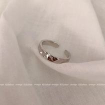Glossy giant praise 925 sterling silver Japanese Korean version of simple bump texture ring senior sense opening adjustable food finger ring female