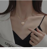Sterling silver long life lock necklace 2021 new female light luxury niche design sense retro choker ins cold wind