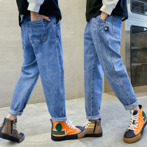 Boys Spring and Autumn Jeans in the Boy 2022 new pants for autumn children boys tide bomb street