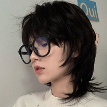 Samurai head wig male short hair handsome Japanese dyed Mullet Head male and female general student Wolf Tail natural full head cover