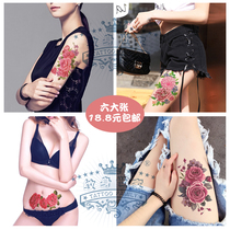 Tattoo Sticker Waterproof female persistence sensation Great picture Flower arm Caesarean section Scar Applie Rose Peony Pan