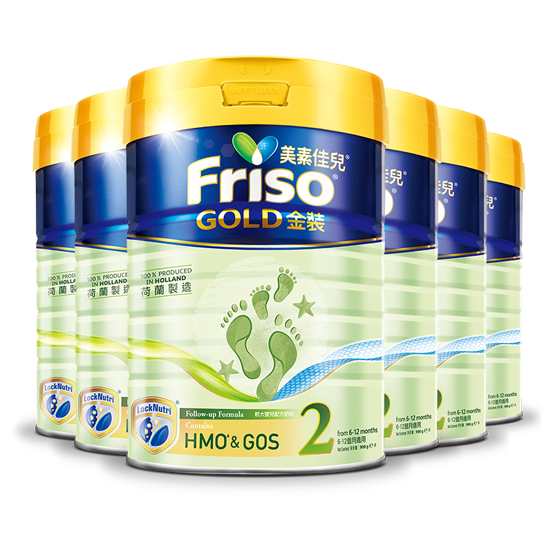 金装港版美素佳儿奶粉2段900g*6罐(热品库)