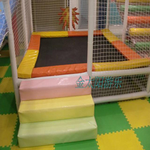 New childrens naughty Castle with trampoline surface mesh jumping bed net imported black mesh mattress thickened