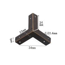 Triple iron corner corner 90 degrees right angle of green bronze corner wooden box anti - impact corner gift box decoration accessories
