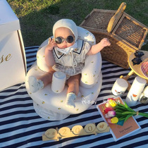 Korean in inflatable sofa baby seat learning to sit in anti-fall portable multi-function dining chair shooting props