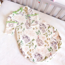 0June Baby constant temperature clamp cotton sleeping bag autumn winter anti - kick packed bag pure cotton removable sleeve