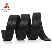 Scarecrow mens pin buckle universal non-belt mens leather headless belt body black brown two-color