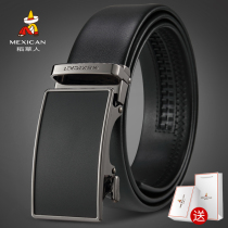 Scarecrow leather male leather Korean version of automatic buckle casual pants with youth Joker Korean young belt tide