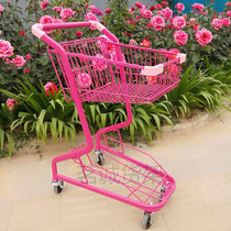 Pink small cart Net red supermarket shopping cart home trolley pet hotel decoration shop childrens photo props