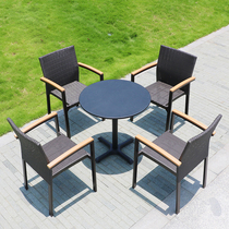 Outdoor furniture Funji chairSunrise tables and chairs courtyard anti-corrosive wooden outdoor garden balcony table and chair casual chair