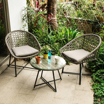 Outdoor balcony small tables and chairs net red vine chair three pieces combined simple leisure chair tea few tables two chairs combined