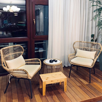 Outdoor balcony small tables and chairs net red creative chair small tea few three pieces of lazy chair one table two chair combination