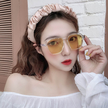 2020 transparent frame eye protection polarized sun glasses fashion thick frame thin anti blue light glasses tr90 round face tide for men and women