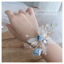 Superfairy Korean style small fresher wedding bride wrist ornaments wedding bridesmaids and sisters wrist flower bridal silk with hand flowers