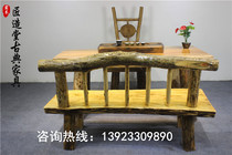 Original ecological tea table all solid wood kung fu tea table Chinese style tea table tea table camphor wood living room tea table and chair combination