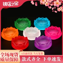 Seven color glazed crystal windproof ghee lamp lamp holder home ghee lamp holder candle holder candle holder candle holder candle holder