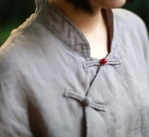 Chinese style blouses vintachsia department art Fan Sesame Qipao Qipao High-end Womens Clothing Chinese Wind 70% Sleeves Zen of Tea Conserve Summer