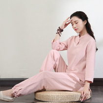Zen clothes women autumn and winter Zen womens cotton and linen suit
