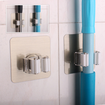Mop rack adhesive hook non-perforated toilet wall rack strong suction cup broom clip no trace toilet card holder
