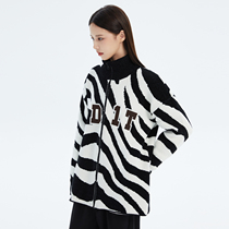 ANDYET AD1 21AW original irregular zebra pattern cardigan jacket trendy brand stand collar sweater jacket