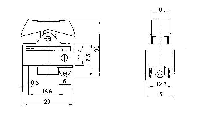 吹风机开关 船型开关 船形开关 rk2-33 红色/黑 三档