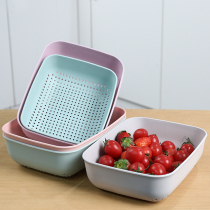 Plastic Drain Basket Kitchen Wash Vegetable Fruit Basket Fruit Pan Fruit Tray Containing Basket Wash Basin Tabletop Fruit Basket Fruit Tray